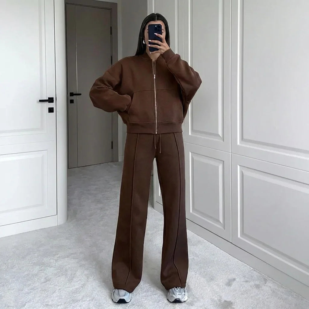 Conjunto Naomi™ em Moletom Premium com Jaqueta Zíper