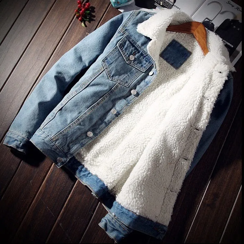 Jaqueta Jeans Masculina Forrada com Lã Comfort Denim
