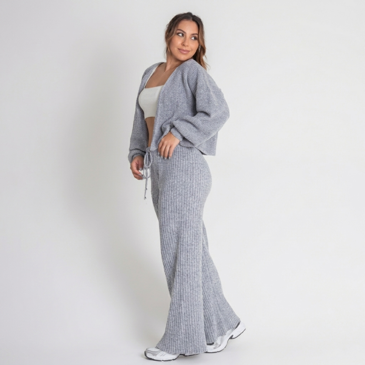 Conjunto Feminino de Tricot Mousse Canelado (Mega oferta Compre 1 e Leve 2)