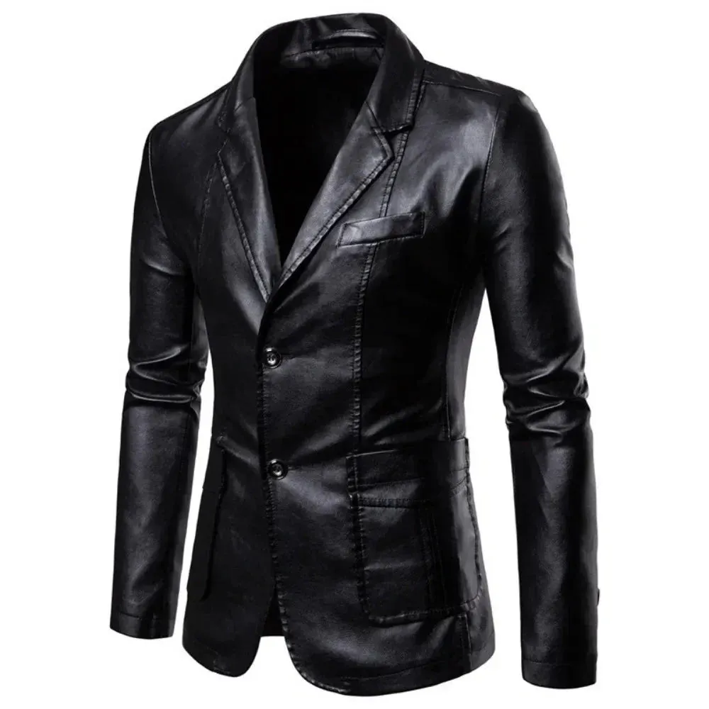 Jaqueta Masculina de Inverno em Couro Legítimo Gentleman