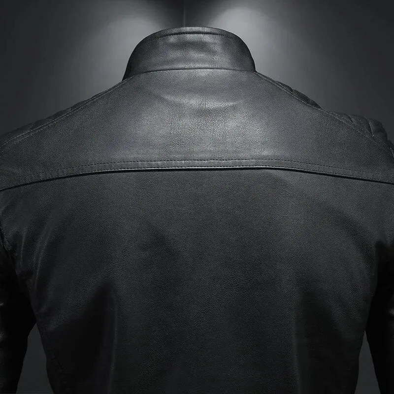 Jaqueta Masculina de Inverno em Couro Legítimo Inverno 2024