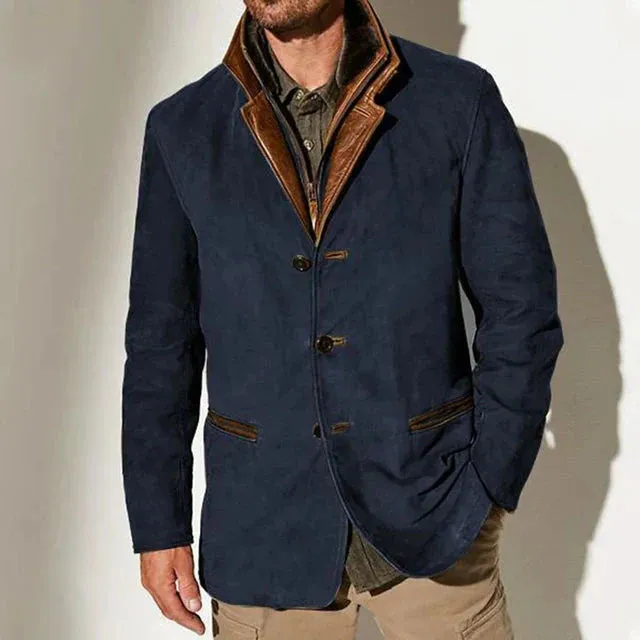 Jaqueta Masculina de Inverno em Couro Legítimo Drezzy