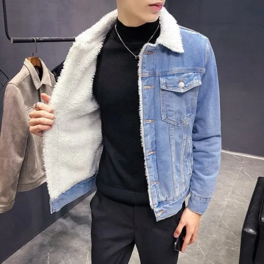 Jaqueta Jeans Masculina Forrada com Lã Comfort Denim