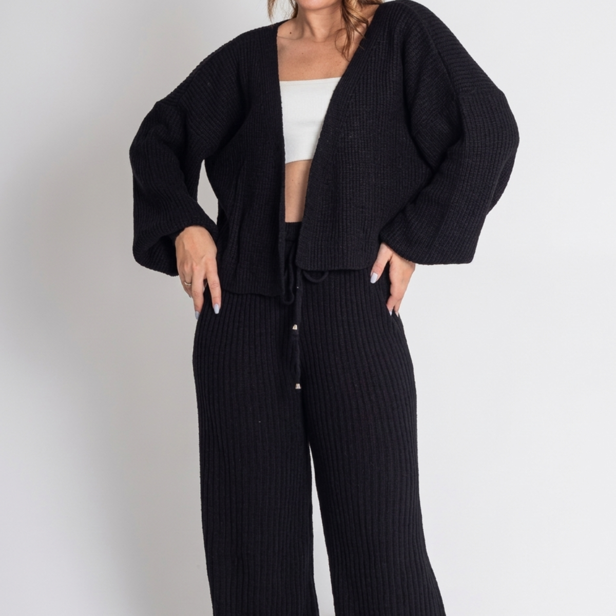 Conjunto Feminino de Tricot Mousse Canelado (Mega oferta Compre 1 e Leve 2)