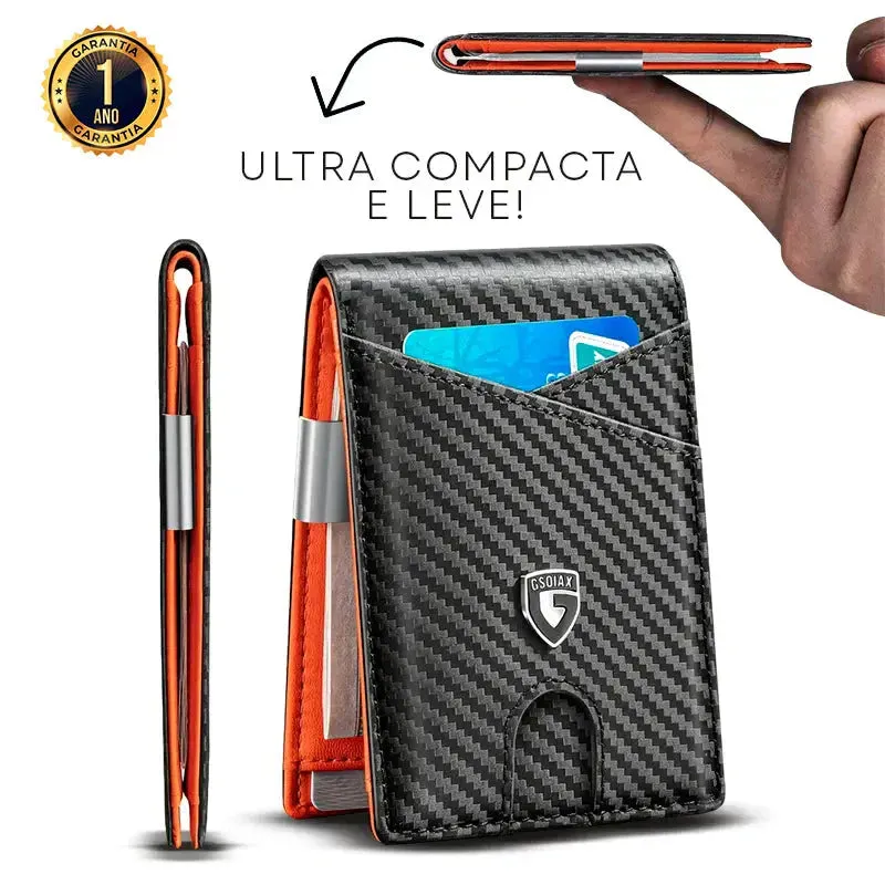 Carteira Masculina Carbon Presente Dia dos Pais