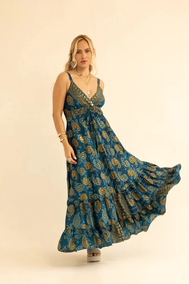 Vestido Longo de Seda Dara