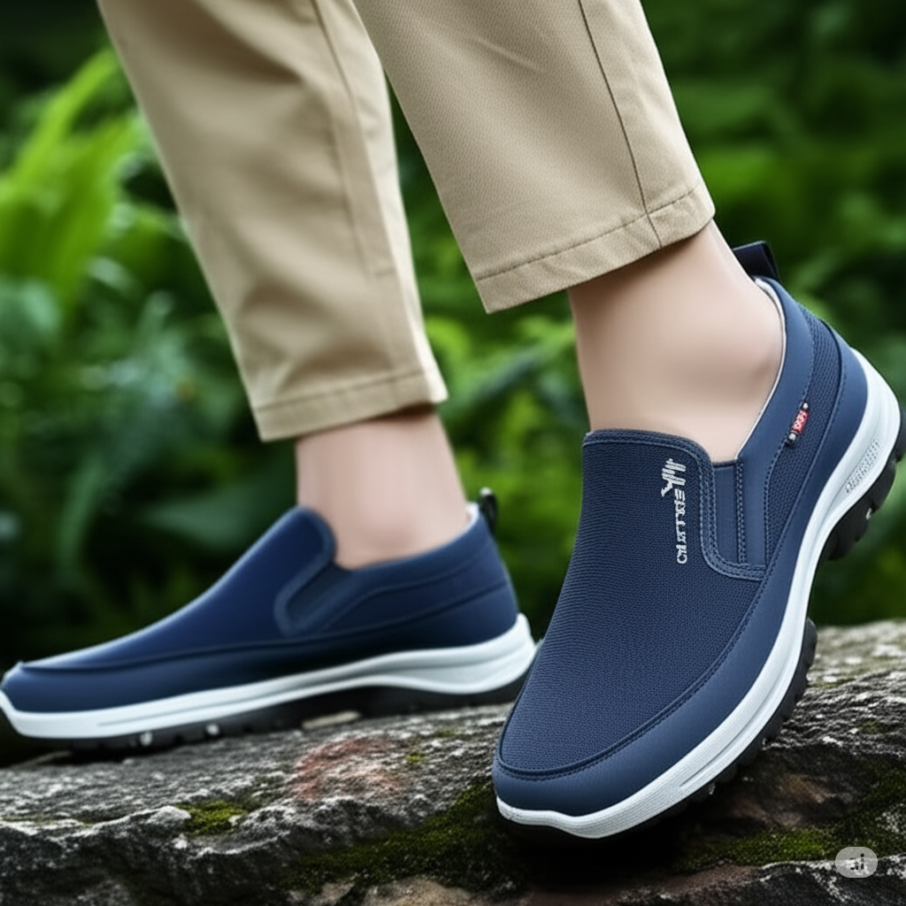 Caminhando com o Comfort Titanium azul